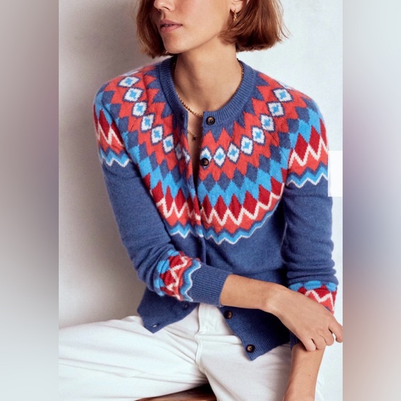 Boden Edie  Fair Isle  Cardigan Size Medium - Picture 4 of 16